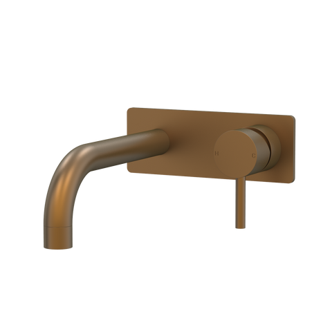 Tapware ParTaps Lugano Wall Mixer Basin Set On Plate - 90 Degree Colour: Burnished Size: 200mm Place & Palette