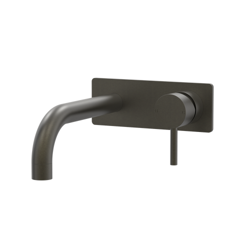 Tapware ParTaps Lugano Wall Mixer Basin Set On Plate - 90 Degree Colour: Volcanic Grey Size: 200mm Place & Palette