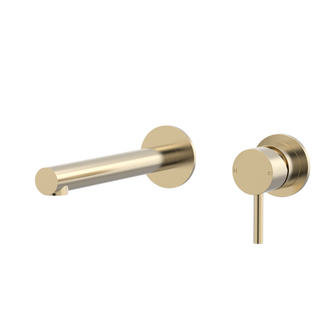 Tapware ParTaps Lugano Wall Mixer Basin Set Outlet Colour: Brushed Brass Gold Size: 200mm Place & Palette