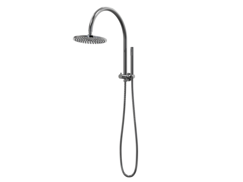 Showers ParTaps Lugano Wall Shower Divertor - High Rise - Gooseneck Colour: Black Sapphire Place & Palette