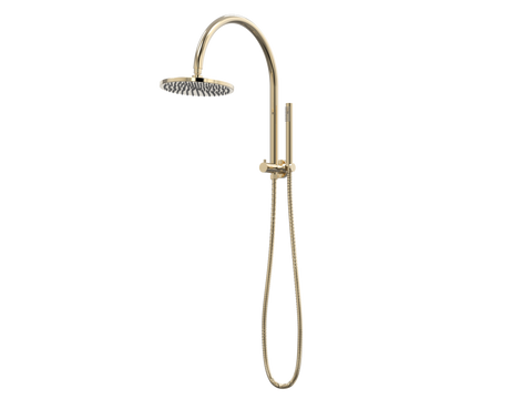 Showers ParTaps Lugano Wall Shower Divertor - High Rise - Gooseneck Colour: Brass Gold Place & Palette