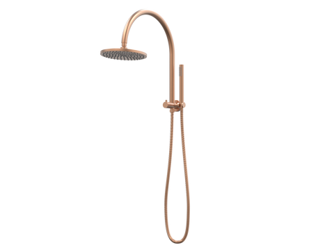 Showers ParTaps Lugano Wall Shower Divertor - High Rise - Gooseneck Colour: Brushed Copper Place & Palette