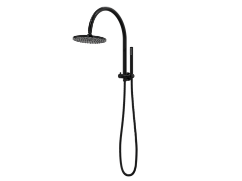 Showers ParTaps Lugano Wall Shower Divertor - High Rise - Gooseneck Colour: Midnight Black Place & Palette