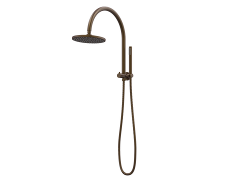 Showers ParTaps Lugano Wall Shower Divertor - High Rise - Gooseneck Colour: Native Brass Place & Palette