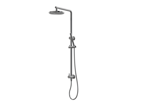 Showers ParTaps Lugano Wall Shower Divertor - On Rail - 90 Degree Colour: Black Sapphire Fitting: Bottom Connection Place & Palette