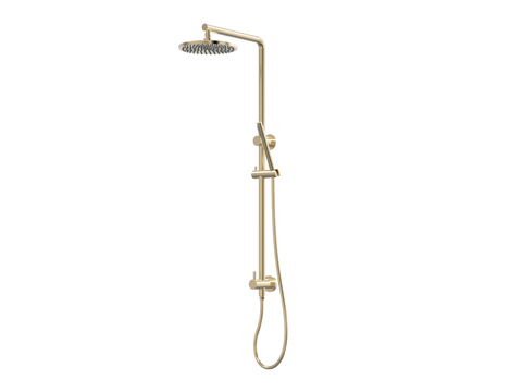 Showers ParTaps Lugano Wall Shower Divertor - On Rail - 90 Degree Colour: Brushed Brass Gold Fitting: Bottom Connection Place & Palette