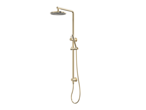 Showers ParTaps Lugano Wall Shower Divertor - On Rail - 90 Degree Colour: Brushed Brass Gold Fitting: Top Connection Place & Palette