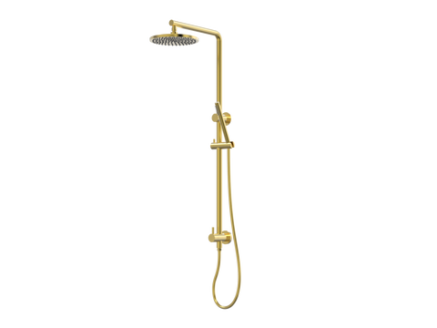 Showers ParTaps Lugano Wall Shower Divertor - On Rail - 90 Degree Colour: Brushed Gold Fitting: Bottom Connection Place & Palette