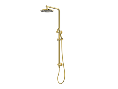 Showers ParTaps Lugano Wall Shower Divertor - On Rail - 90 Degree Colour: Brushed Gold Fitting: Top Connection Place & Palette