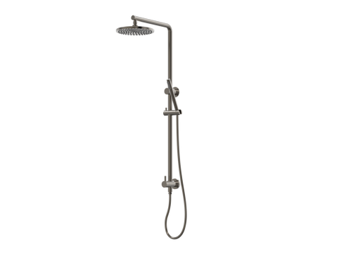 Showers ParTaps Lugano Wall Shower Divertor - On Rail - 90 Degree Colour: Brushed Gunmetal Fitting: Bottom Connection Place & Palette