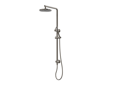 Showers ParTaps Lugano Wall Shower Divertor - On Rail - 90 Degree Colour: Brushed Gunmetal Fitting: Top Connection Place & Palette