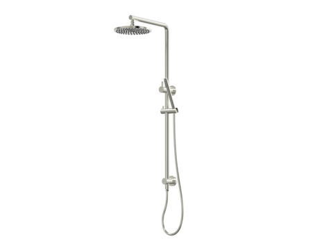 Showers ParTaps Lugano Wall Shower Divertor - On Rail - 90 Degree Colour: Brushed Nickel Fitting: Top Connection Place & Palette