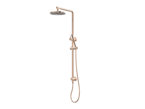 Showers ParTaps Lugano Wall Shower Divertor - On Rail - 90 Degree Colour: Brushed Rose Gold Fitting: Top Connection Place & Palette