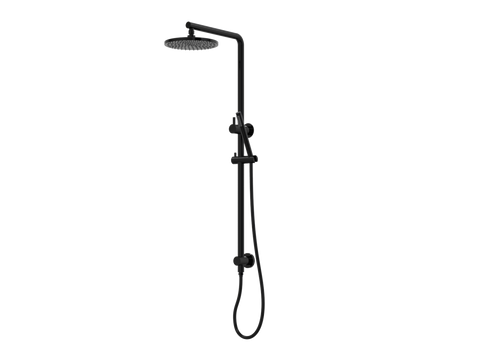 Showers ParTaps Lugano Wall Shower Divertor - On Rail - 90 Degree Colour: Midnight Black Fitting: Top Connection Place & Palette