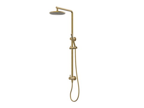 Showers ParTaps Lugano Wall Shower Divertor - On Rail - 90 Degree Colour: Rumbled Brass Fitting: Bottom Connection Place & Palette