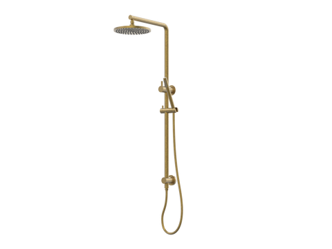 Showers ParTaps Lugano Wall Shower Divertor - On Rail - 90 Degree Colour: Rumbled Brass Fitting: Top Connection Place & Palette