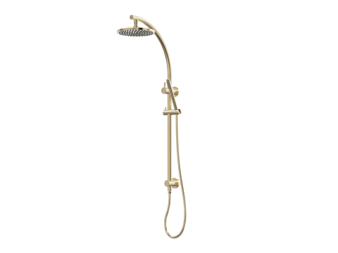 Showers ParTaps Lugano Wall Shower Divertor - On Rail - Arc Colour: Brushed Brass Gold Fitting: Top Connection Place & Palette