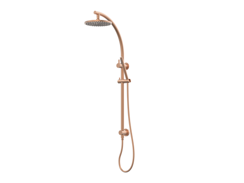 Showers ParTaps Lugano Wall Shower Divertor - On Rail - Arc Colour: Brushed Copper Fitting: Top Connection Place & Palette