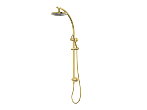 Showers ParTaps Lugano Wall Shower Divertor - On Rail - Arc Colour: Brushed Gold Fitting: Top Connection Place & Palette