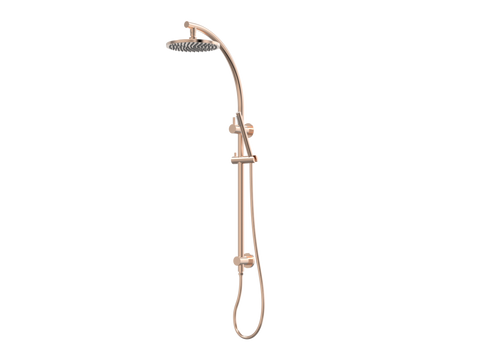 Showers ParTaps Lugano Wall Shower Divertor - On Rail - Arc Colour: Brushed Rose Gold Fitting: Top Connection Place & Palette