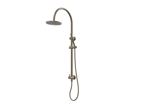 Showers ParTaps Lugano Wall Shower Divertor - On Rail - Gooseneck Colour: Antique Bronze Fitting: Bottom Connection Place & Palette