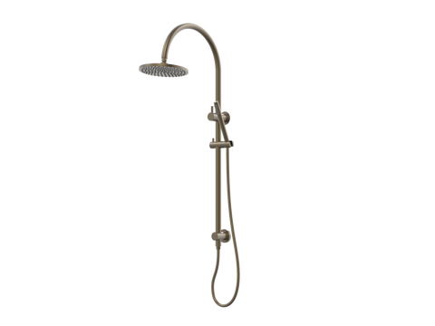 Showers ParTaps Lugano Wall Shower Divertor - On Rail - Gooseneck Colour: Antique Bronze Fitting: Top Connection Place & Palette