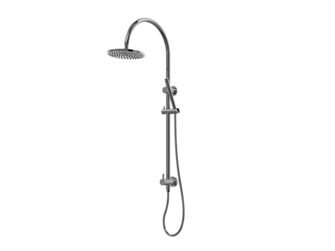 Showers ParTaps Lugano Wall Shower Divertor - On Rail - Gooseneck Colour: Black Sapphire Fitting: Bottom Connection Place & Palette