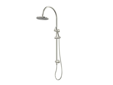 Showers ParTaps Lugano Wall Shower Divertor - On Rail - Gooseneck Colour: Brushed Nickel Fitting: Top Connection Place & Palette