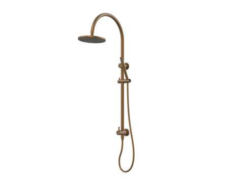 Showers ParTaps Lugano Wall Shower Divertor - On Rail - Gooseneck Colour: Burnished Fitting: Bottom Connection Place & Palette