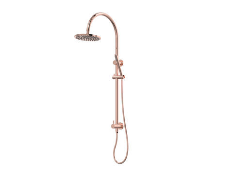 Showers ParTaps Lugano Wall Shower Divertor - On Rail - Gooseneck Colour: Copper Fitting: Bottom Connection Place & Palette