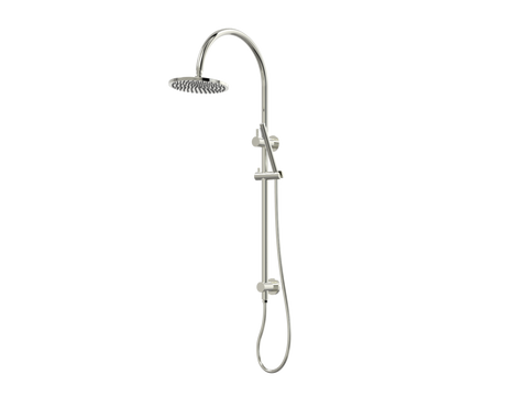 Showers ParTaps Lugano Wall Shower Divertor - On Rail - Gooseneck Colour: Luminick Fitting: Top Connection Place & Palette