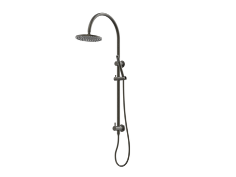 Showers ParTaps Lugano Wall Shower Divertor - On Rail - Gooseneck Colour: Volcanic Grey Fitting: Bottom Connection Place & Palette