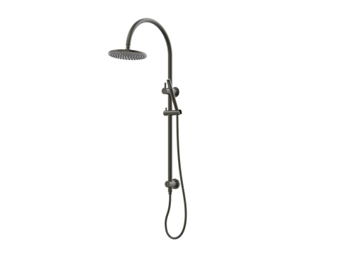 Showers ParTaps Lugano Wall Shower Divertor - On Rail - Gooseneck Colour: Volcanic Grey Fitting: Top Connection Place & Palette