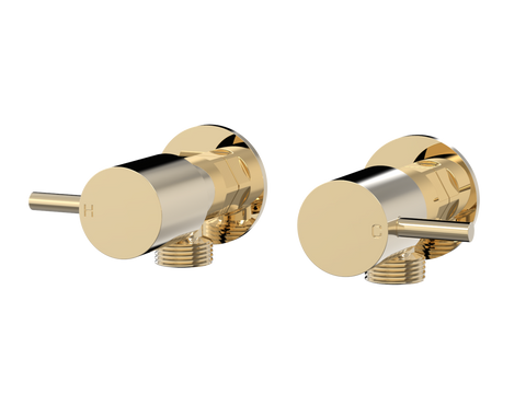 Tapware ParTaps Lugano Washing Machine Stops Wall Pair Colour: Brass Gold Place & Palette