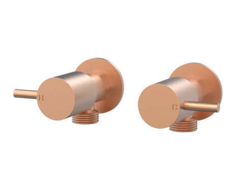 Tapware ParTaps Lugano Washing Machine Stops Wall Pair Colour: Brushed Copper Place & Palette