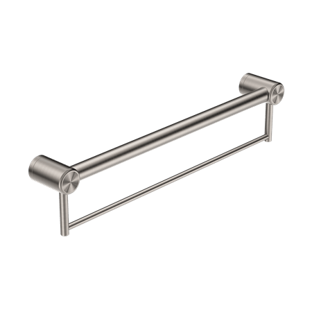 Mecca Care 32mm Grab Rail With Towel Holder-Accessories-Nero-Brushed Nickel-900mm-place-and-palette