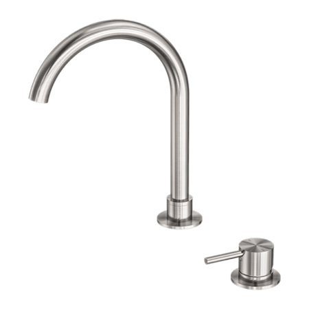 Tapware Nero Mecca Hob Basin Mixer Round Swivel Spout Colour: Brushed Nickel Place & Palette