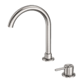 Tapware Nero Mecca Hob Basin Mixer Round Swivel Spout Colour: Brushed Nickel Place & Palette