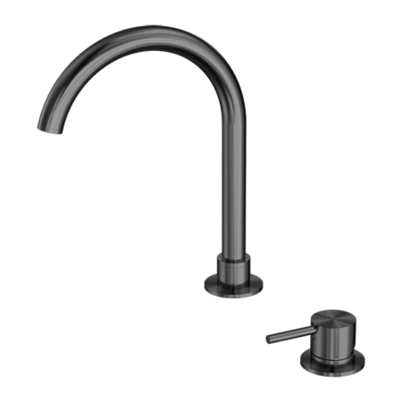 Tapware Nero Mecca Hob Basin Mixer Round Swivel Spout Colour: Gun Metal Place & Palette