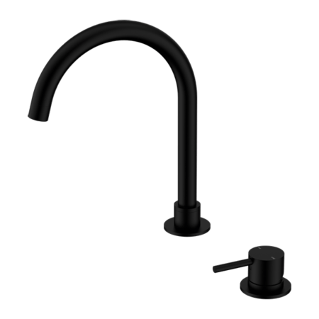 Tapware Nero Mecca Hob Basin Mixer Round Swivel Spout Colour: Matte Black Place & Palette