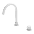 Tapware Nero Mecca Hob Basin Mixer Round Swivel Spout Colour: Matte White Place & Palette