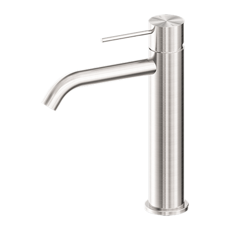 Tapware Nero Mecca Mid Tall Basin Mixer Colour: Brushed Nickel Place & Palette