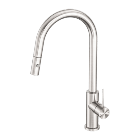 Tapware Nero Mecca Pull Out Sink Mixer With Vegie Spray Function Colour: Brushed Nickel Place & Palette