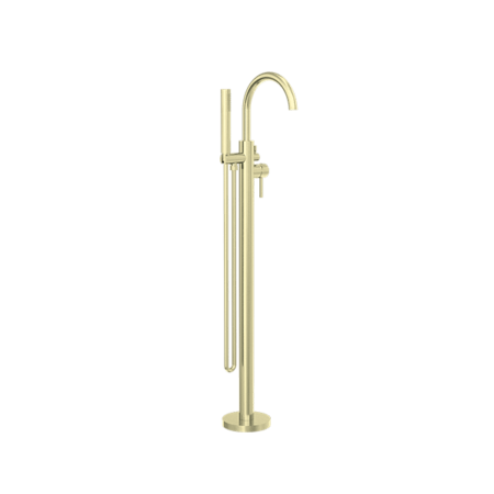 Showers Nero Mecca Round Freestanding Mixer With Hand Shower Colour: Brushed Gold Place & Palette