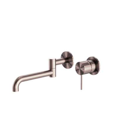 Tapware Nero Mecca Wall Basin/Bath Mixer Swivel Spout 225mm Colour: Brushed Bronze Place & Palette