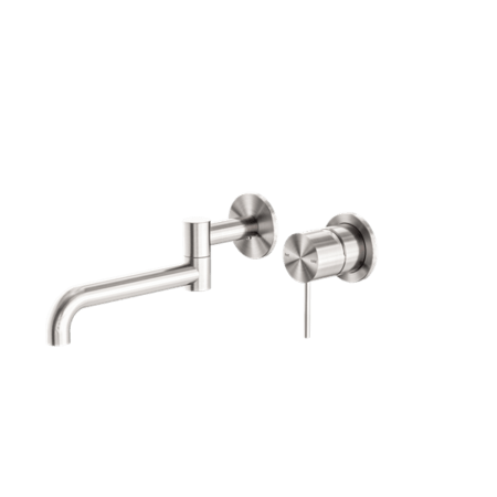 Tapware Nero Mecca Wall Basin/Bath Mixer Swivel Spout 225mm Colour: Brushed Nickel Place & Palette