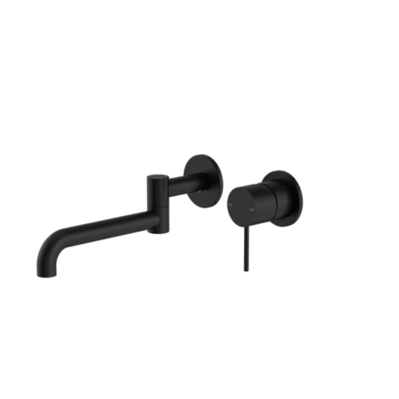 Tapware Nero Mecca Wall Basin/Bath Mixer Swivel Spout 225mm Colour: Matte Black Place & Palette