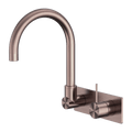 Tapware Nero Mecca Wall Basin/Bath Mixer Swivel Spout Handle Up Colour: Brushed Bronze Place & Palette