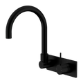 Tapware Nero Mecca Wall Basin/Bath Mixer Swivel Spout Handle Up Colour: Matte Black Place & Palette