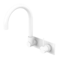 Tapware Nero Mecca Wall Basin/Bath Mixer Swivel Spout Handle Up Colour: Matte White Place & Palette